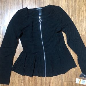 INC black zip up
